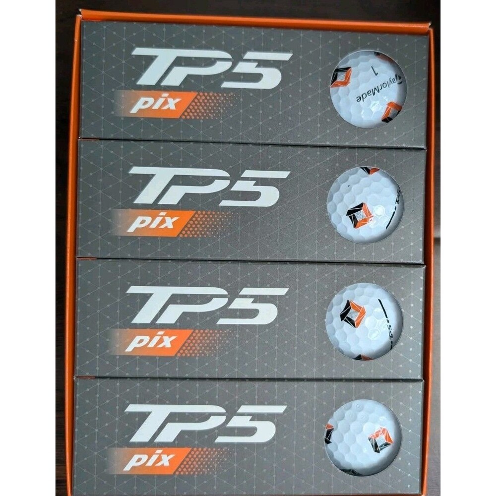 4 Dozen (48) 2024 TaylorMade TP5 Pix 3.0 White Golf Balls Clear Path Alignment - Picture 3 of 5